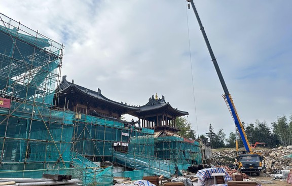 鸟瞰图效果图制作公司，真实还原宁波寺庙建筑群风貌