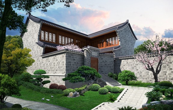 寺院建筑工程案例，宁波钢筋混凝土与木结构混合应用